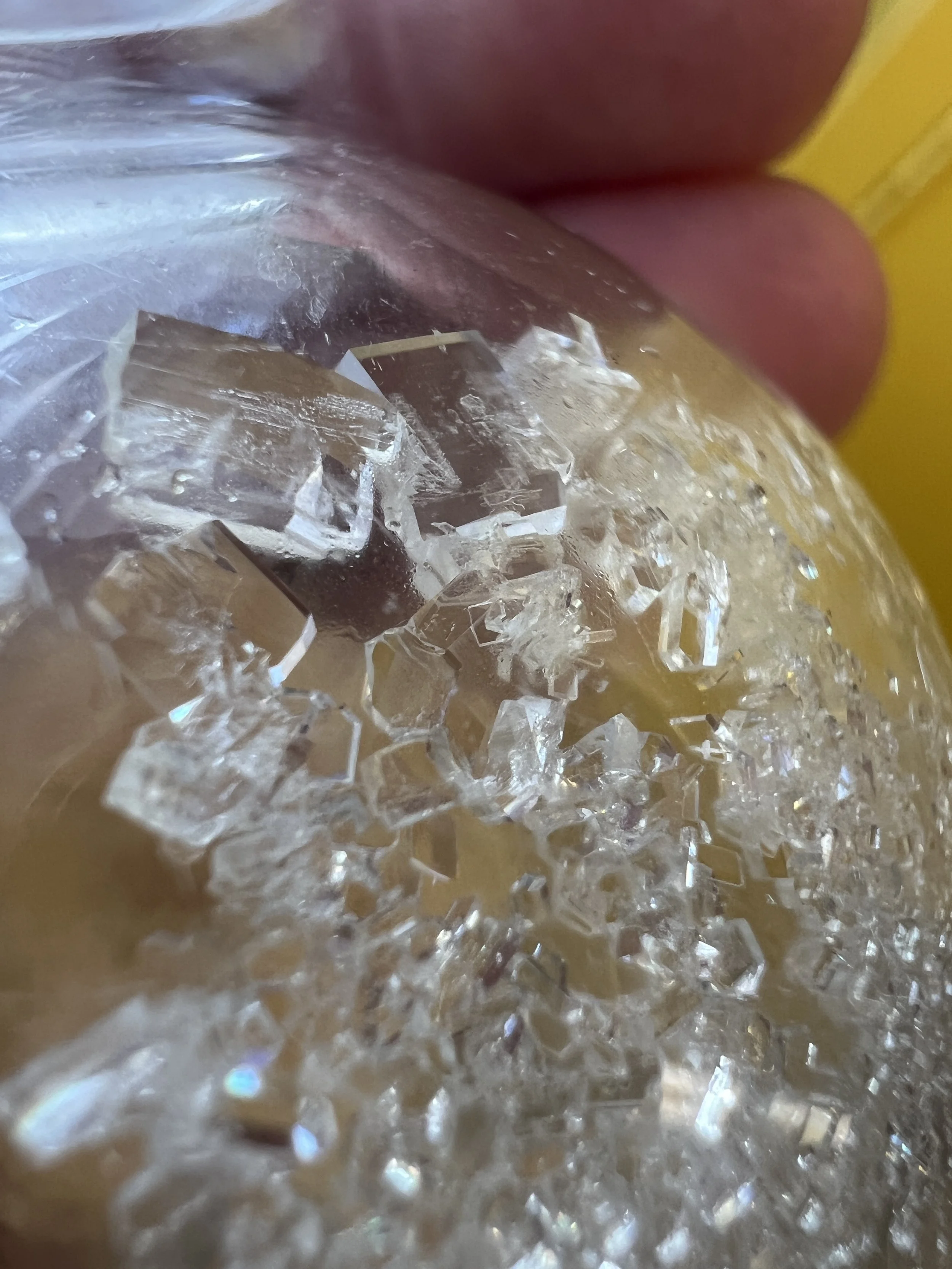 Inorganic in appearance