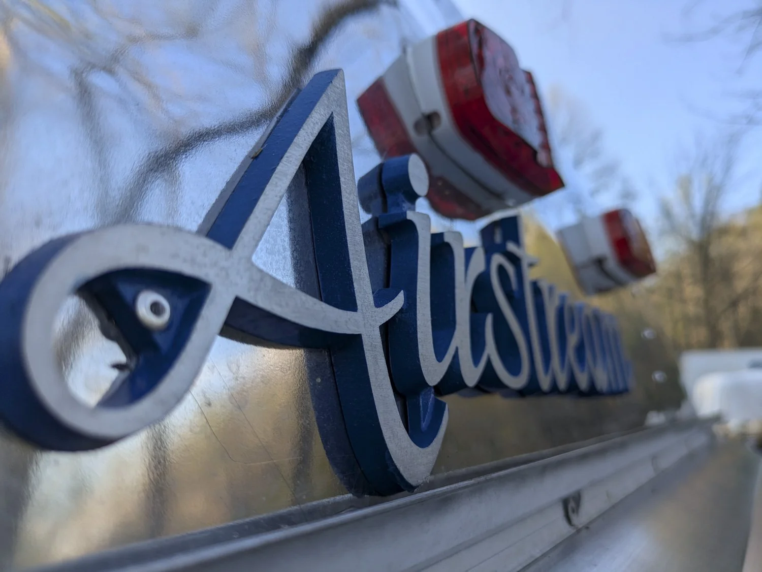 Restored Factory Emblems help preserve the vintage character of this 1988 Airstream.
