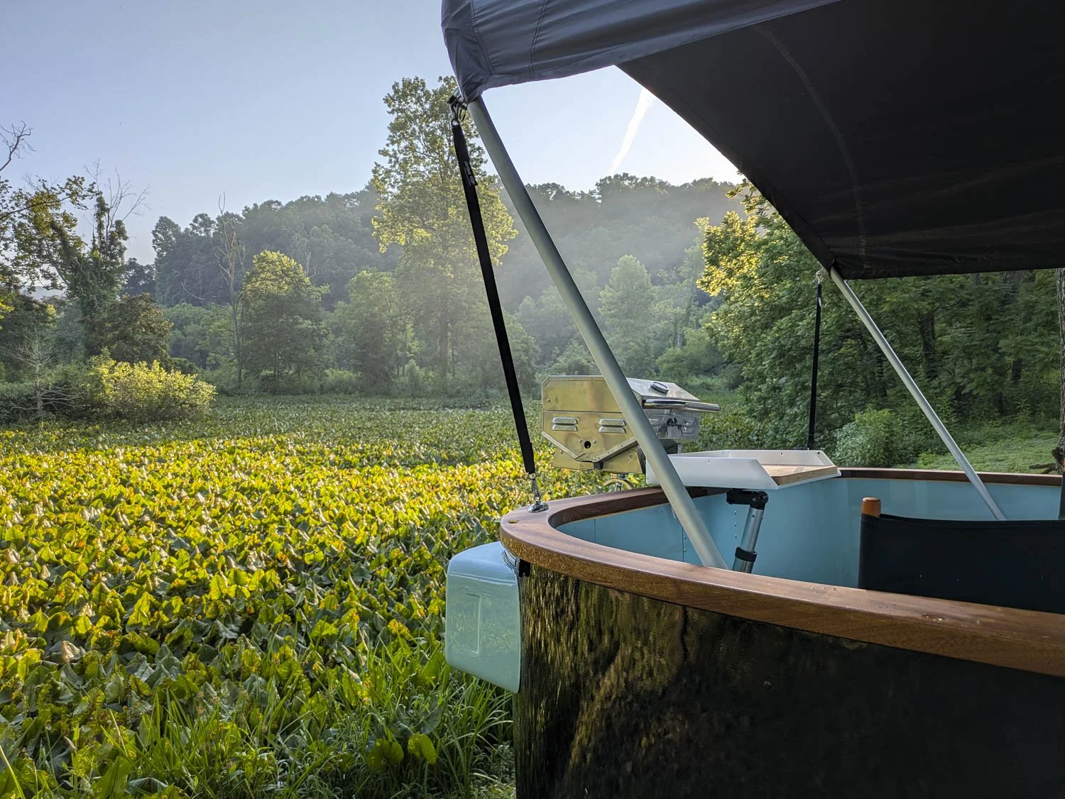 Imagine parking this one-of-a-kind Airstream and walking out on the back deck to your favorite view!