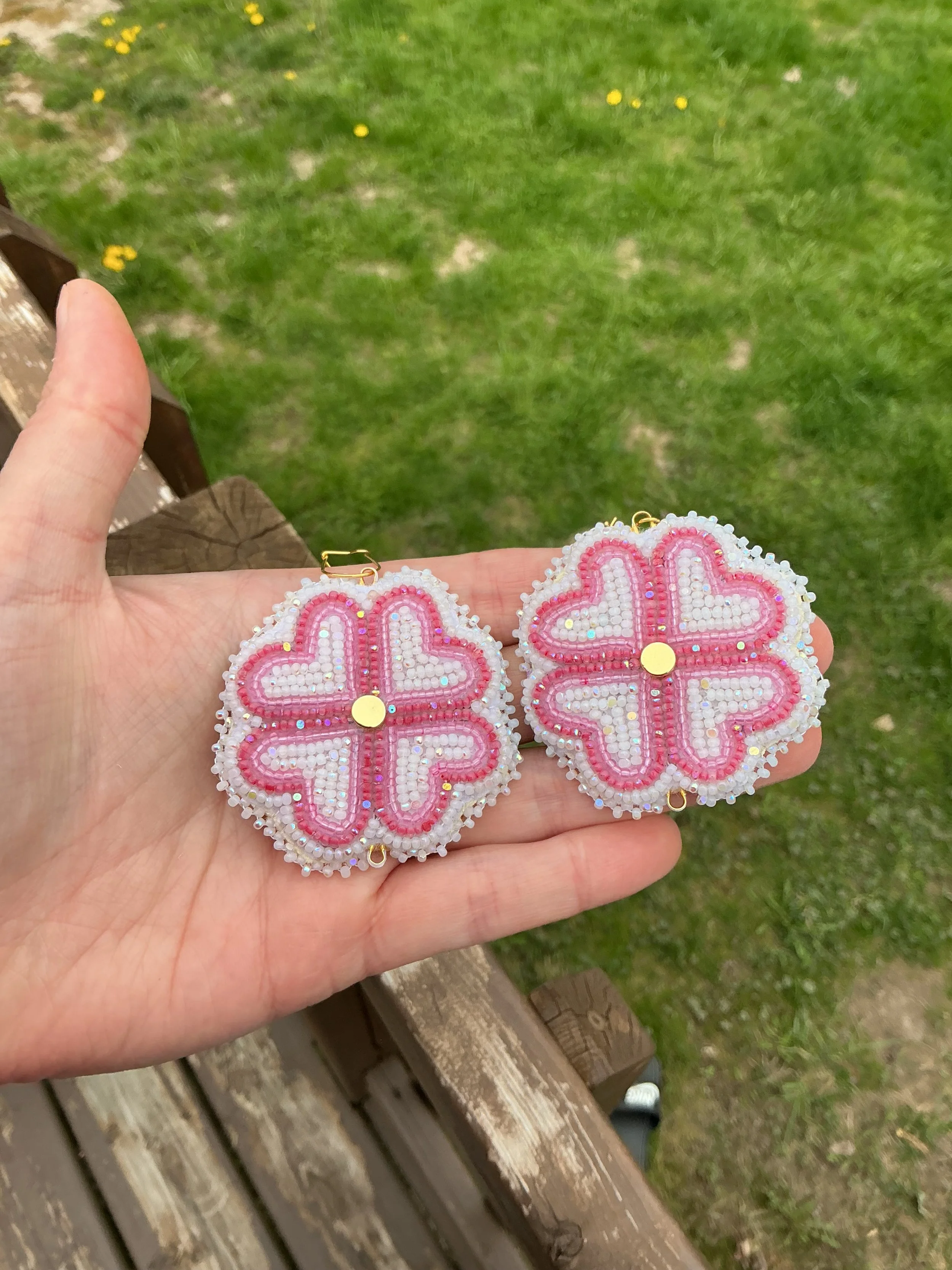 Beaded floral earrings