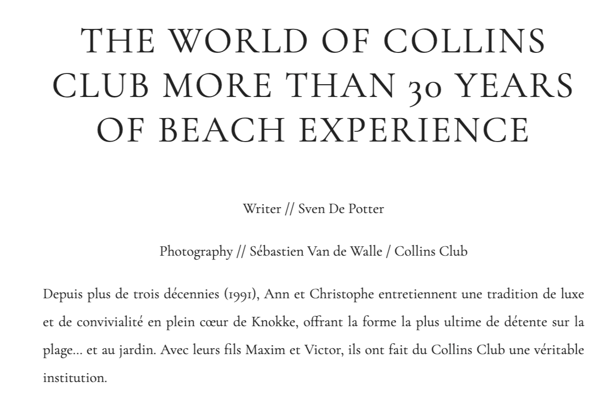 Story — Collins Club