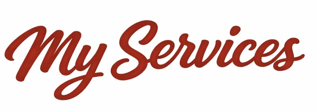 Text that says 'My Services' in red cursive font.
