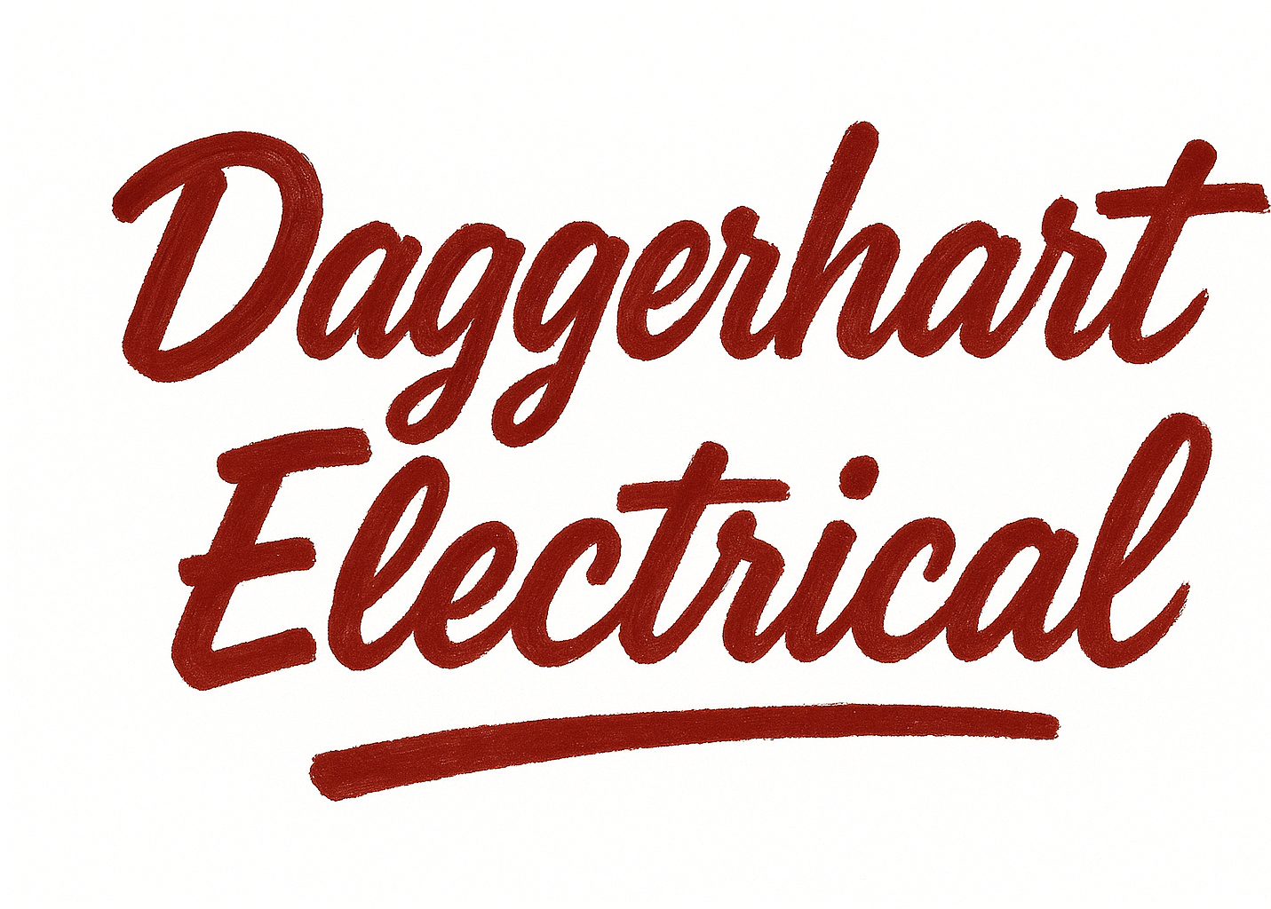 Handwritten text in red reads 'Dagerhart Electrical' with an underline.