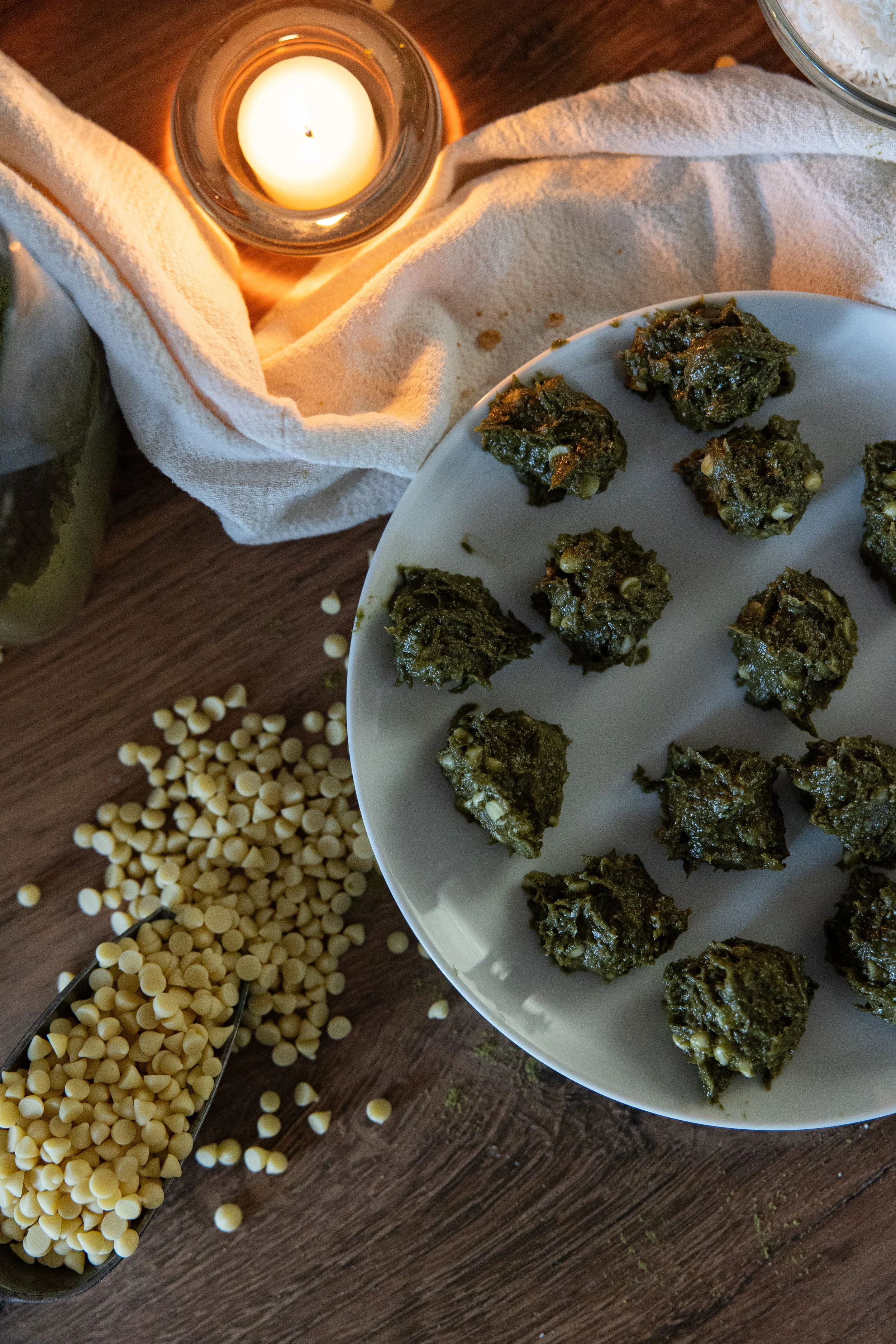Coconut matcha cookies