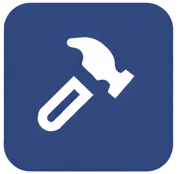 Tool icon featuring a hammer and screwdriver crossed over a blue background.