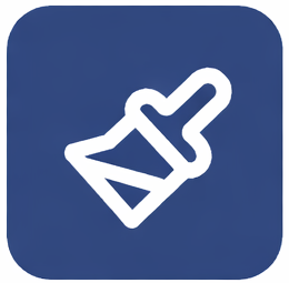 An icon of a paint brush on a dark blue background.