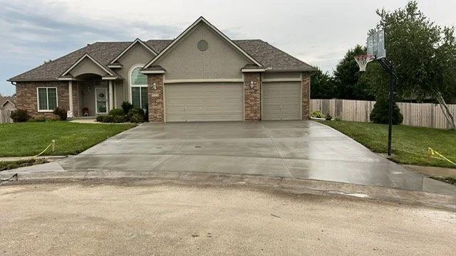 a newly completed driveway