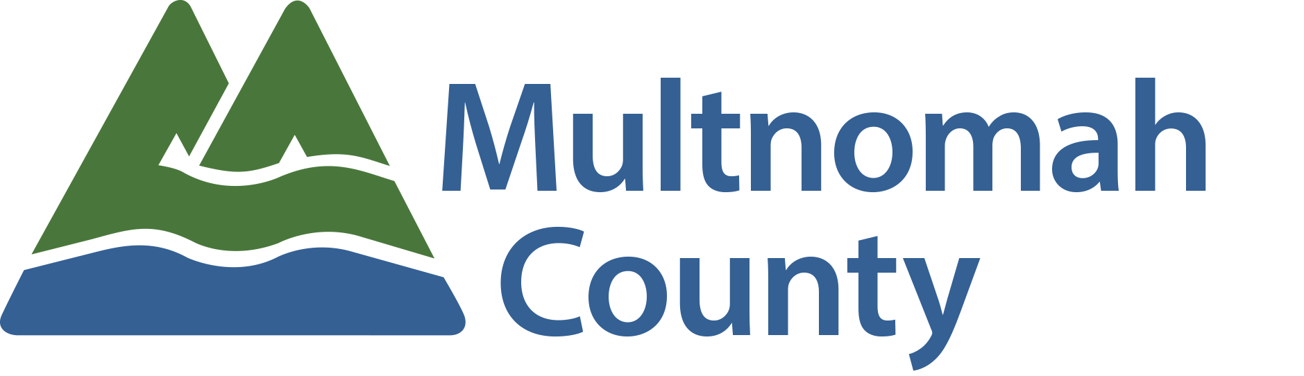 Logo of Multnomah County featuring mountain, water, and tree graphics with the county name beside.