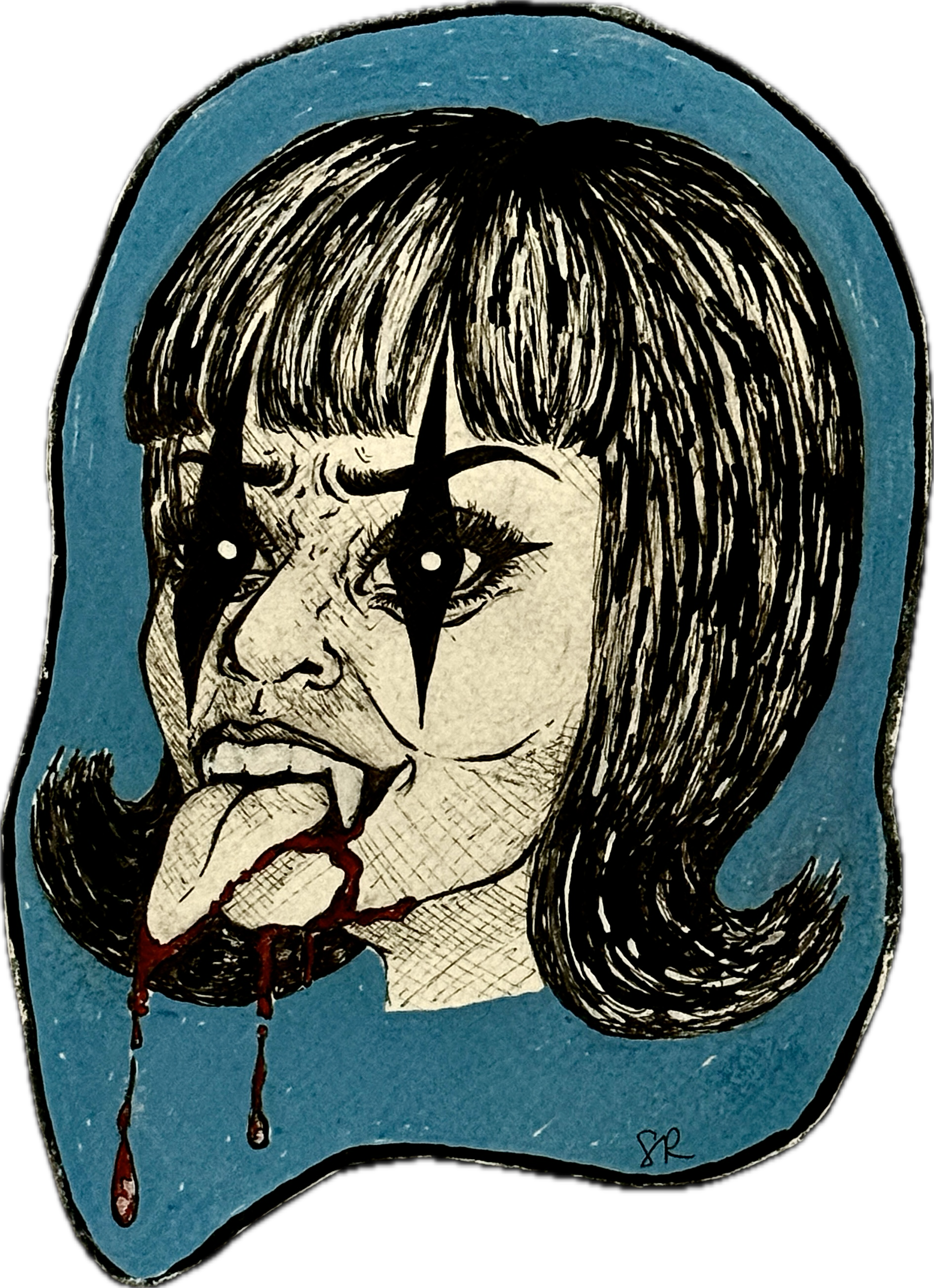 "Grinding 'Til the Blood Puddles" -
Mixed Media on Bristol,
2024