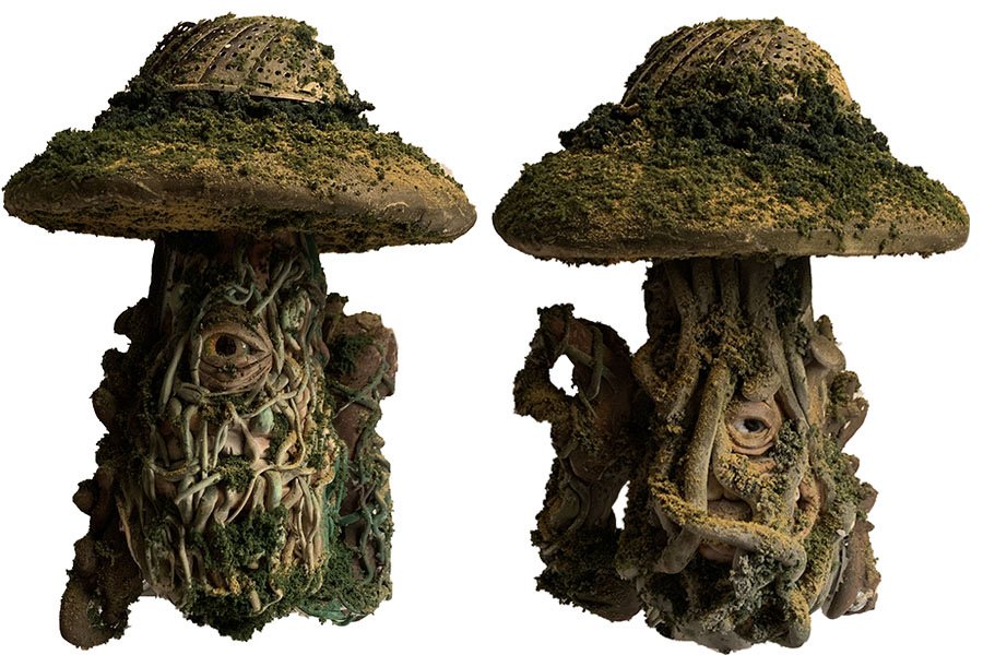 "Two Faced Forces in the Forest" -
Sculptural Mixed Media, Found Objects,
2018