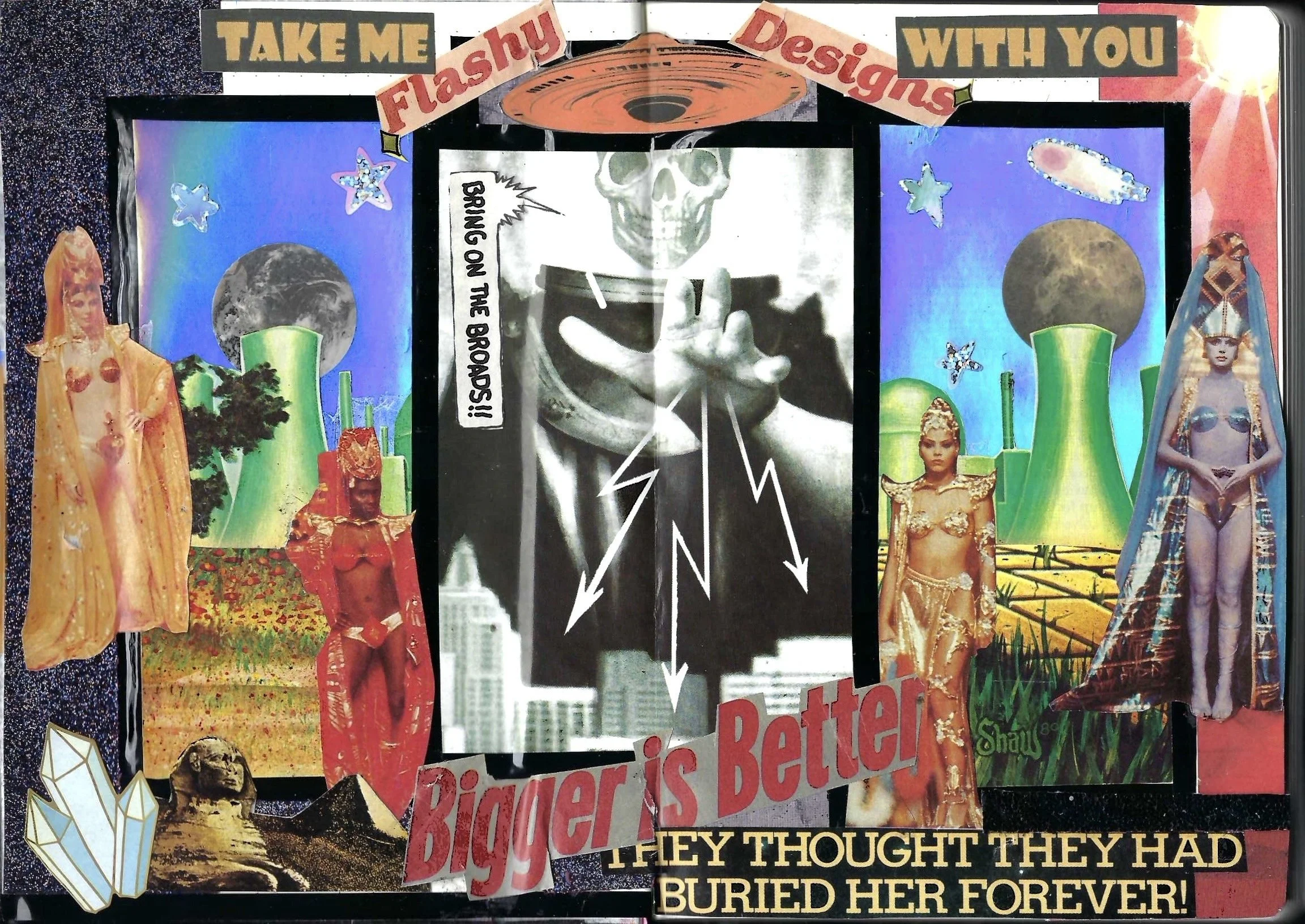 "BRING ON THE BROADS" -
Mixed Media Hand-Cut Collage,
2024