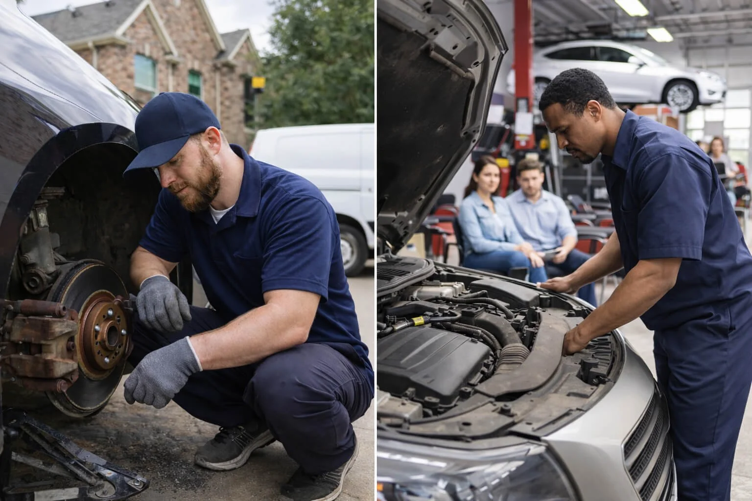Mobile brake repair vs repair shops in Collin County