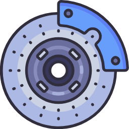 Diagram showing brake rotors and how they work with brake pads to stop a vehicle
