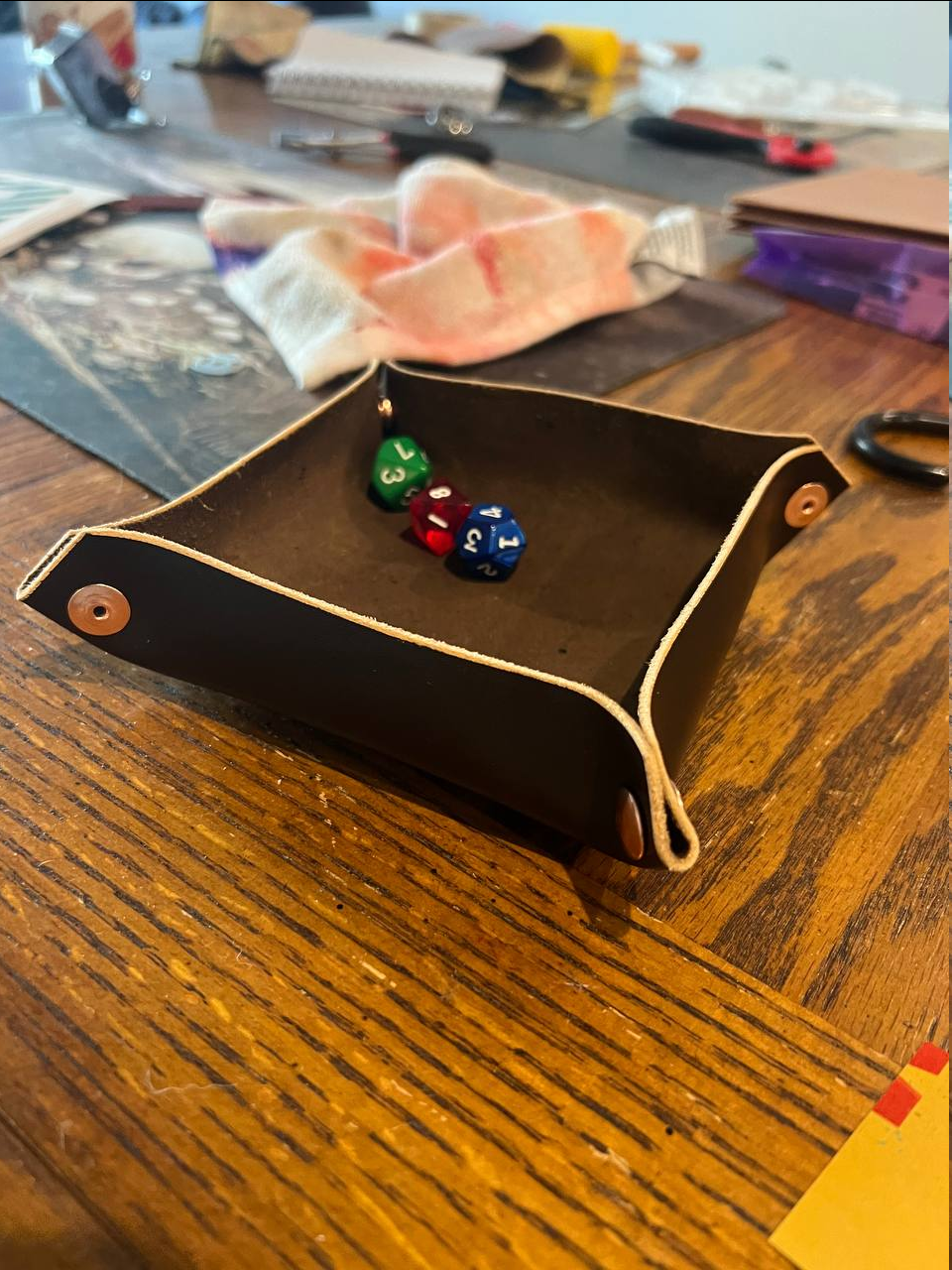 Leather Dice Trays by Audon Archibald