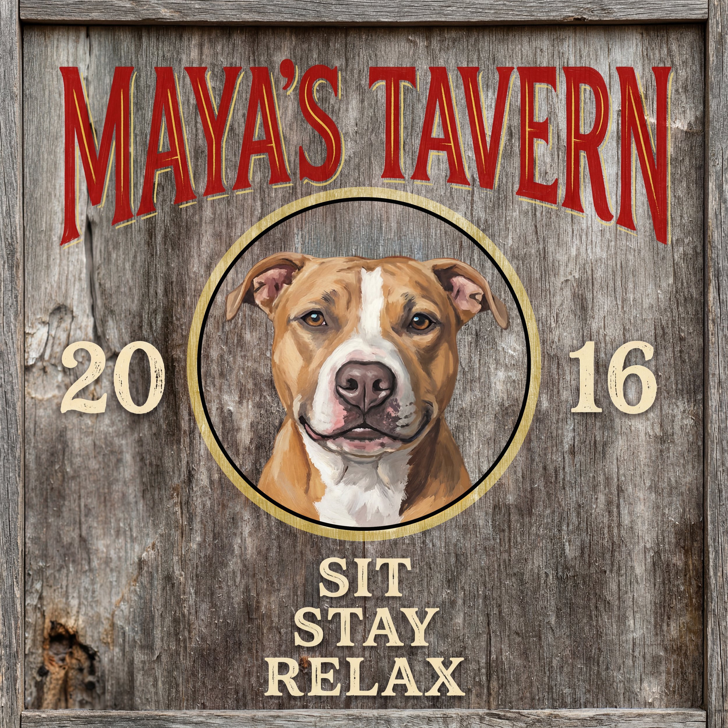 NEW! Customized Tavern sign on 12" x 12" Canvas!