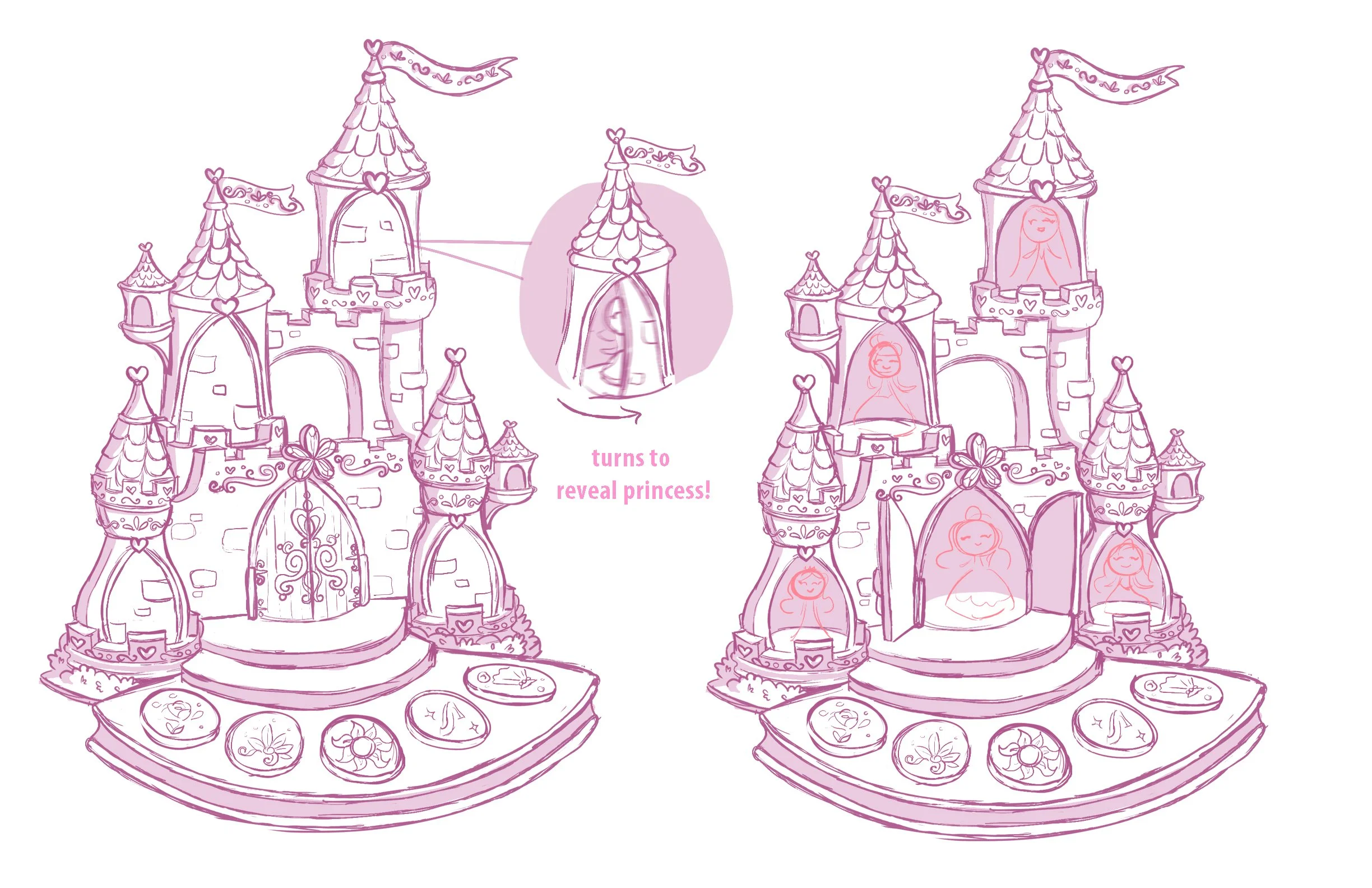 Preschool Disney Princess Castle - Peekaboo Princesses Sketch