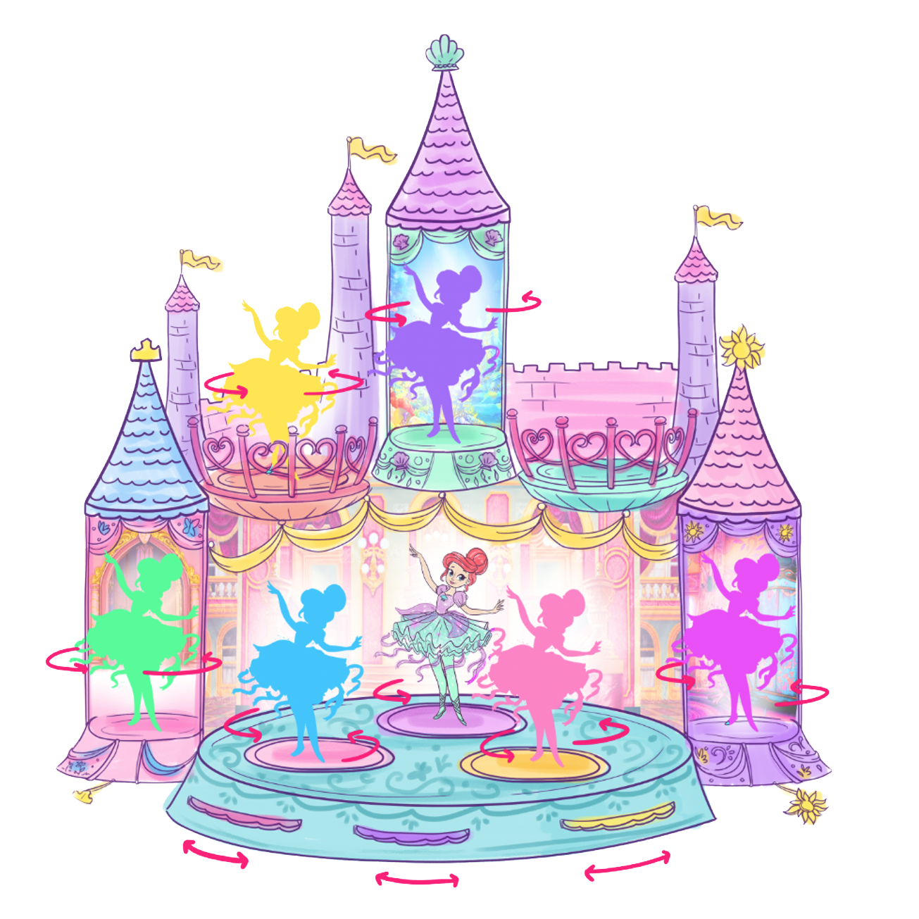 Small Doll Ballerina Spinners Castle, Concept Sketch