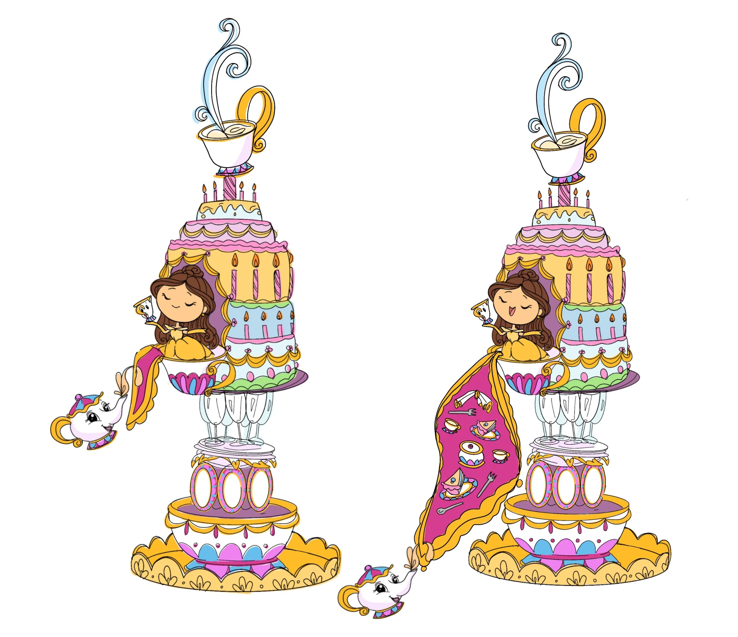 Preschool Disney Princess Pull-up Rings | Belle "Be Our Guest" Sketch