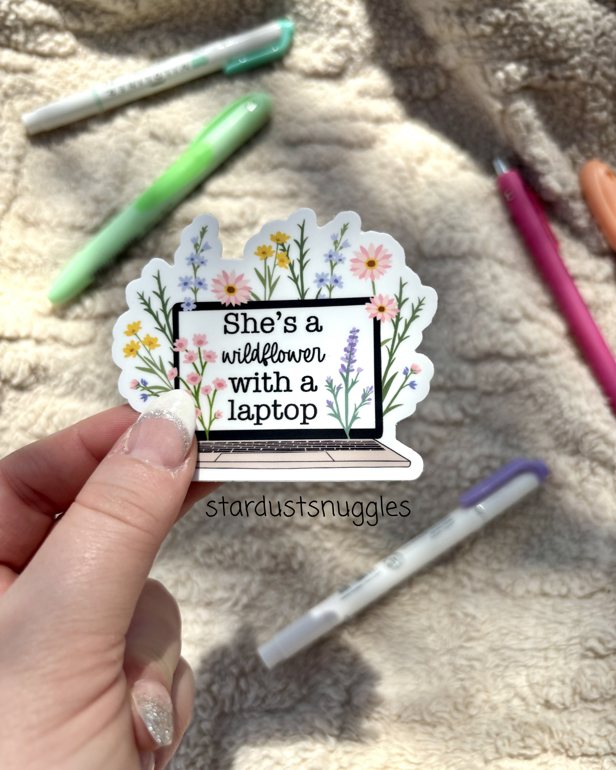 Wildflower Laptop Sticker, 3.0
