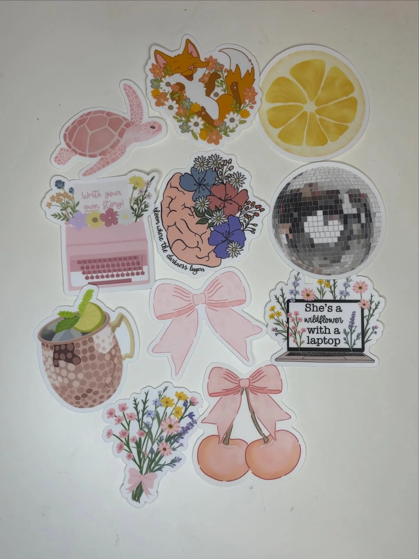 My stickers are finally live on Etsy 🥹✨

Each sticker is 3 inches and waterproof, perfect for water bottles, laptops, journals, and more.

I also added mystery oopsie packs if you like surprises! These include stickers that might be slightly misprin