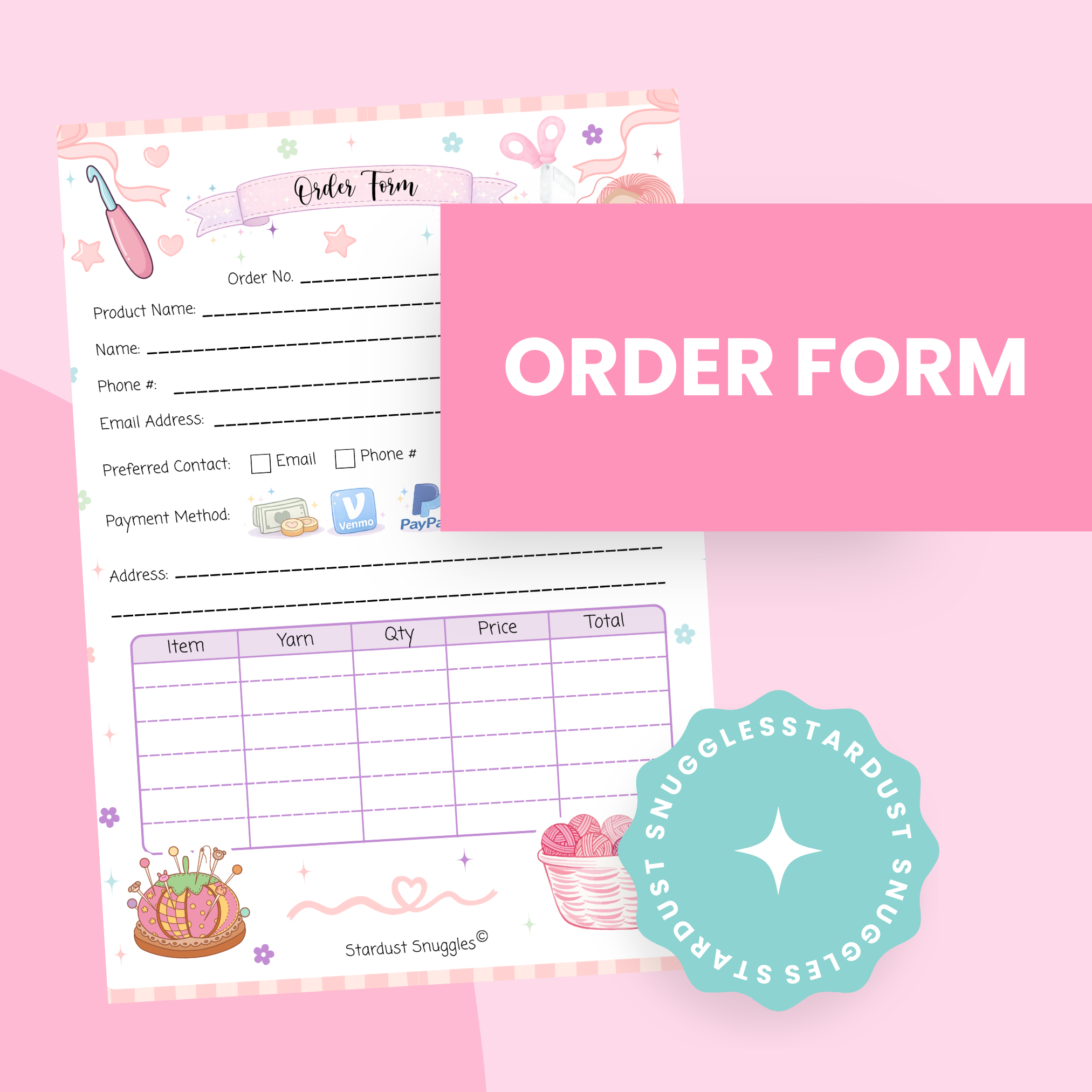 Digital Download Crochet Order Form