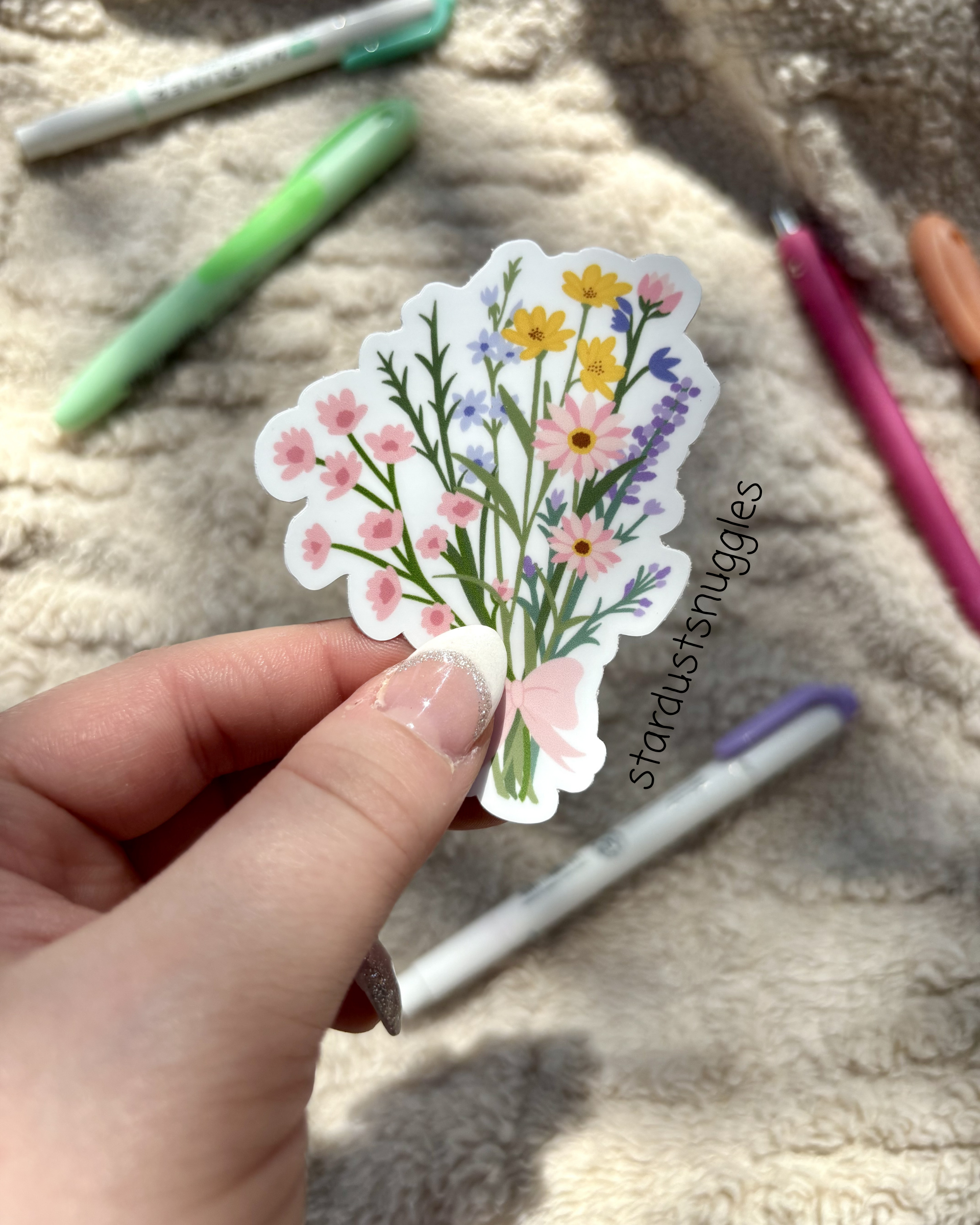 Wildflower Bunch Bouquet Sticker, 2.4" x 3.0"