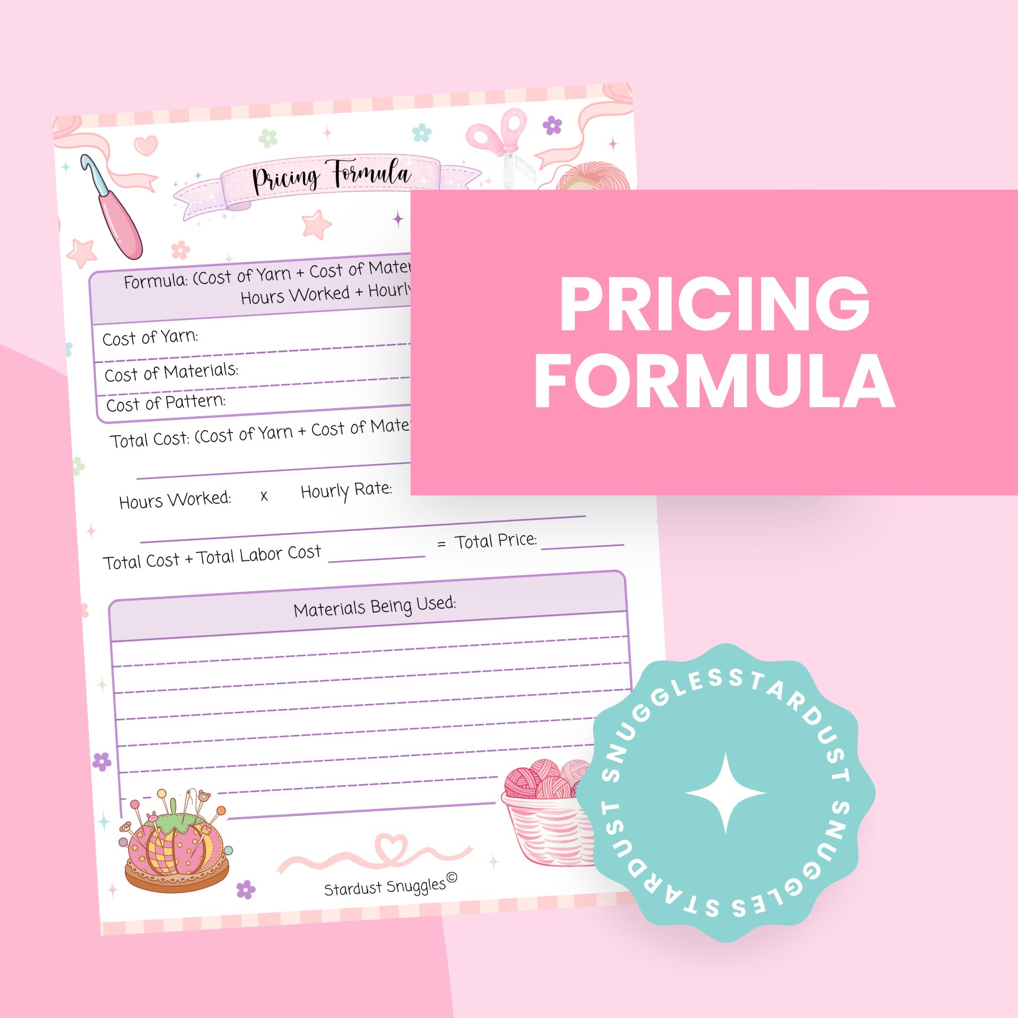 Digital Download Crochet Pricing Formula