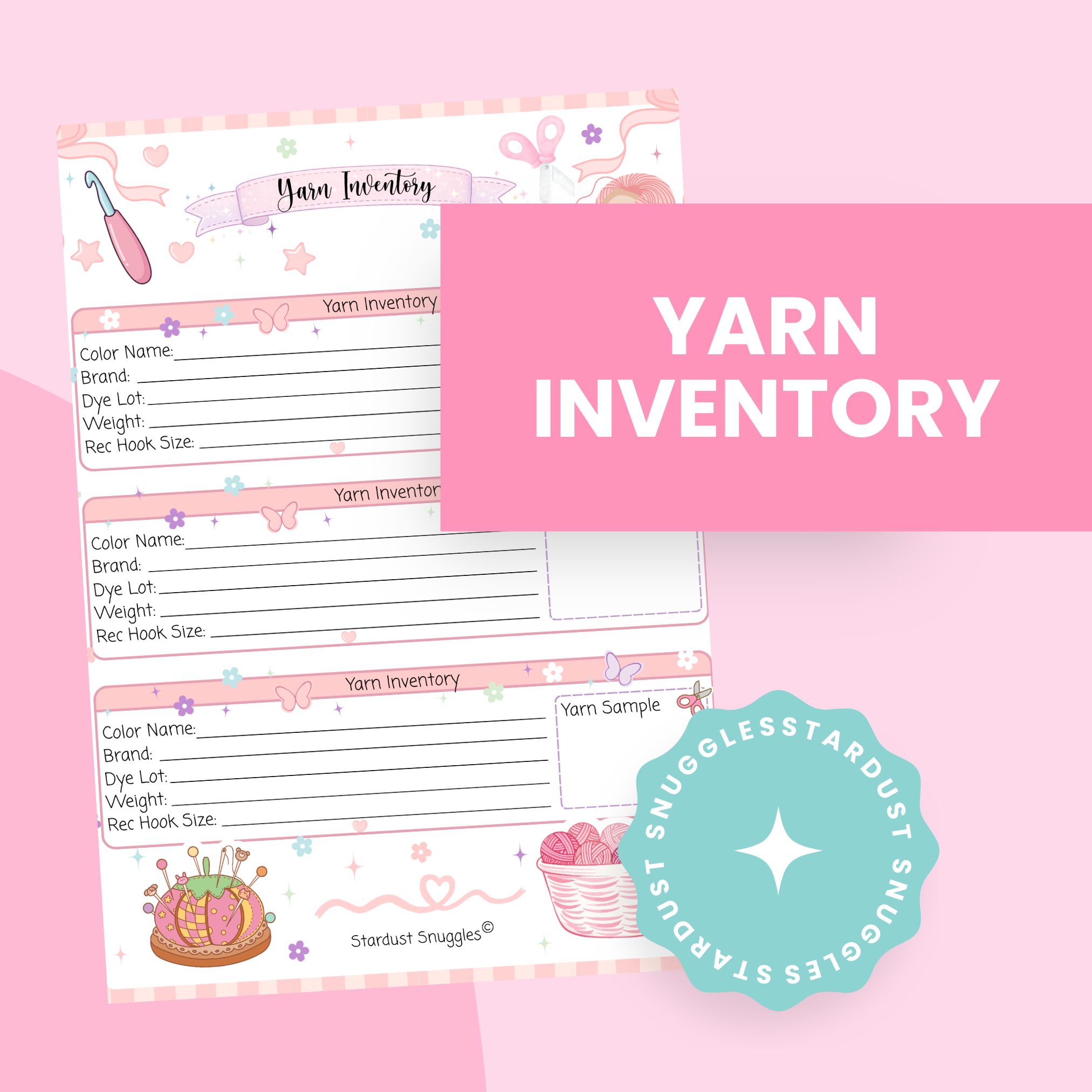 Digital Download Crochet Yarn Inventory