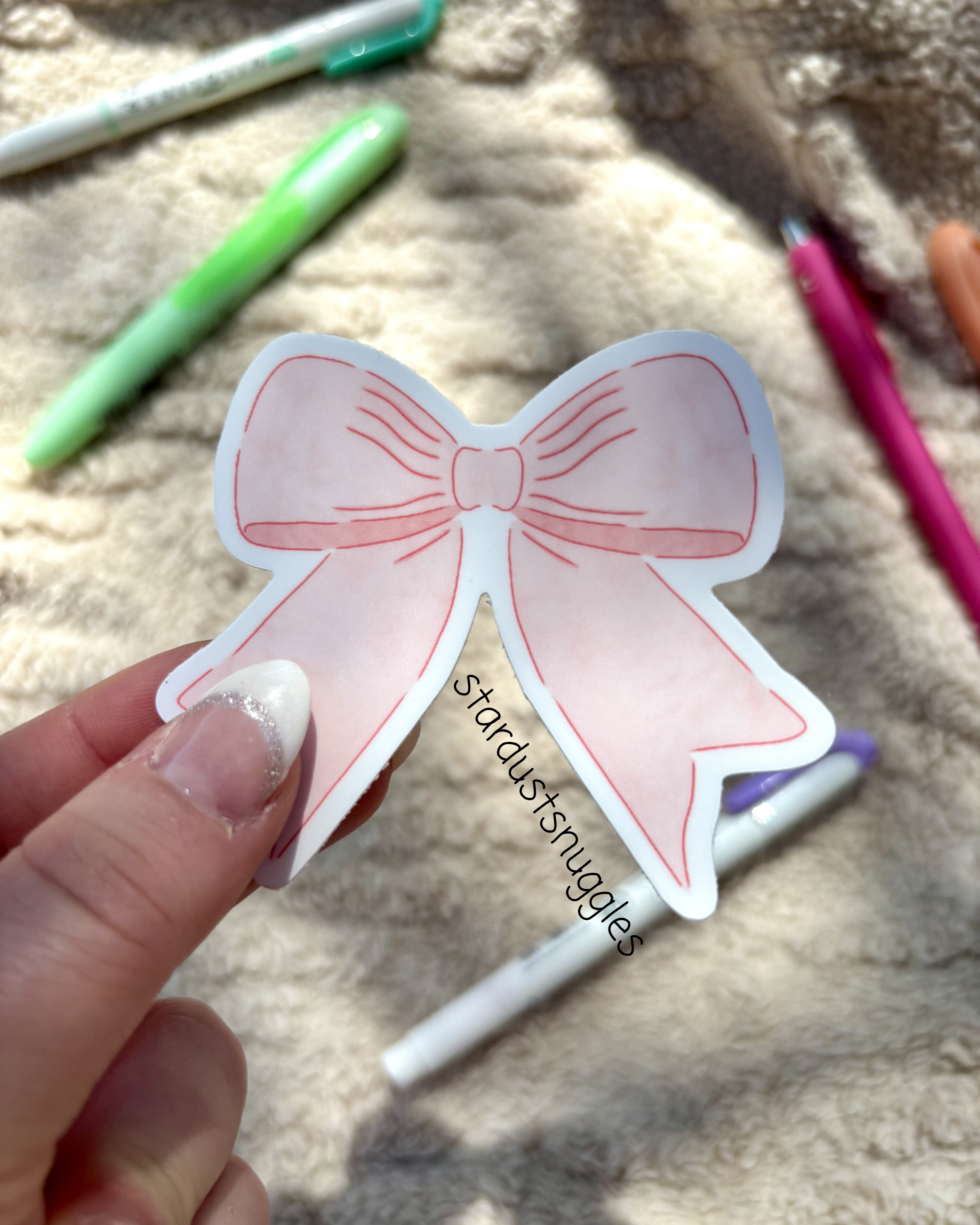 Watercolor Bow Sticker, 2.8" x 3.0"