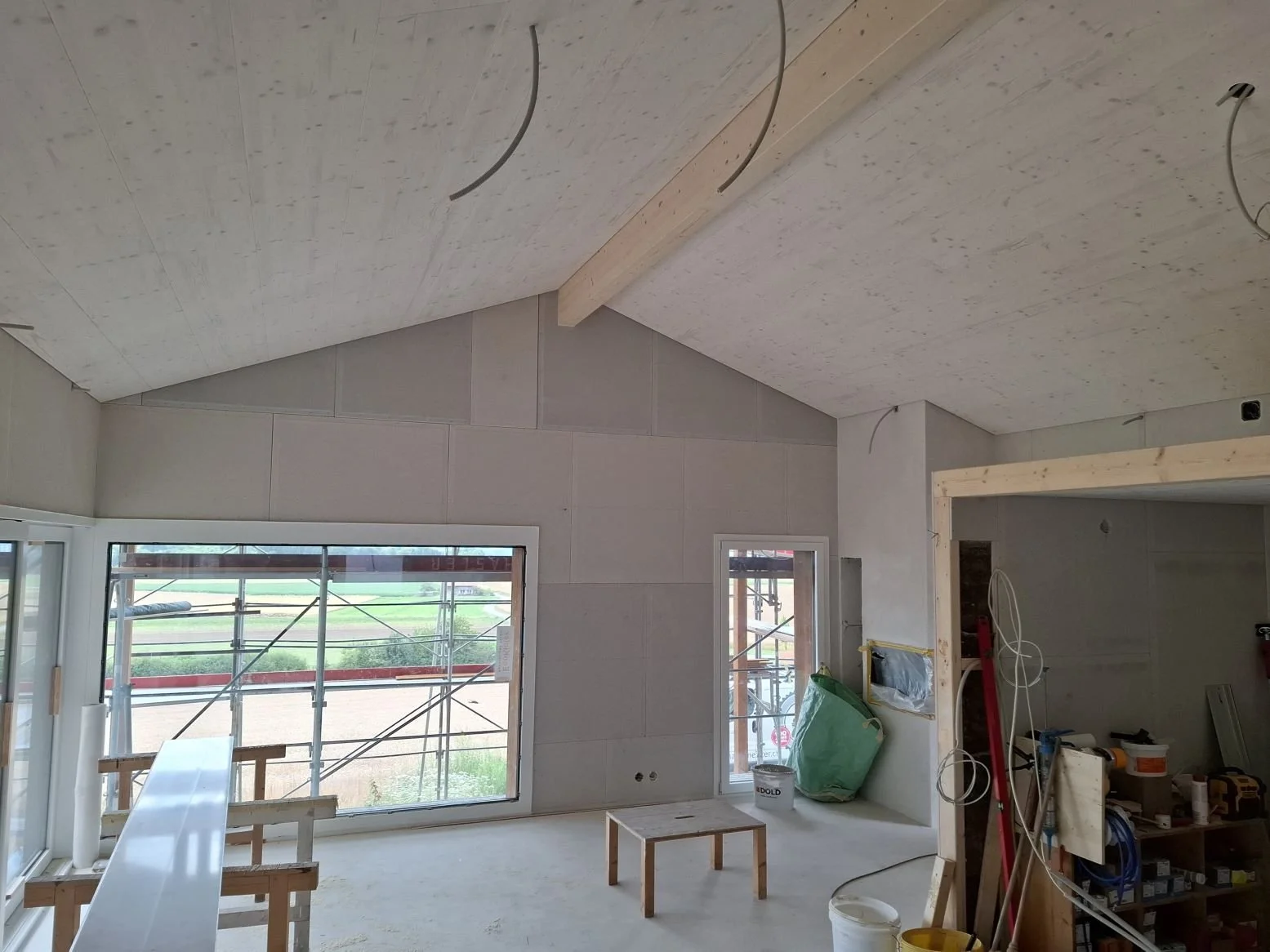 Innenansicht eines Hauses im Rohbau