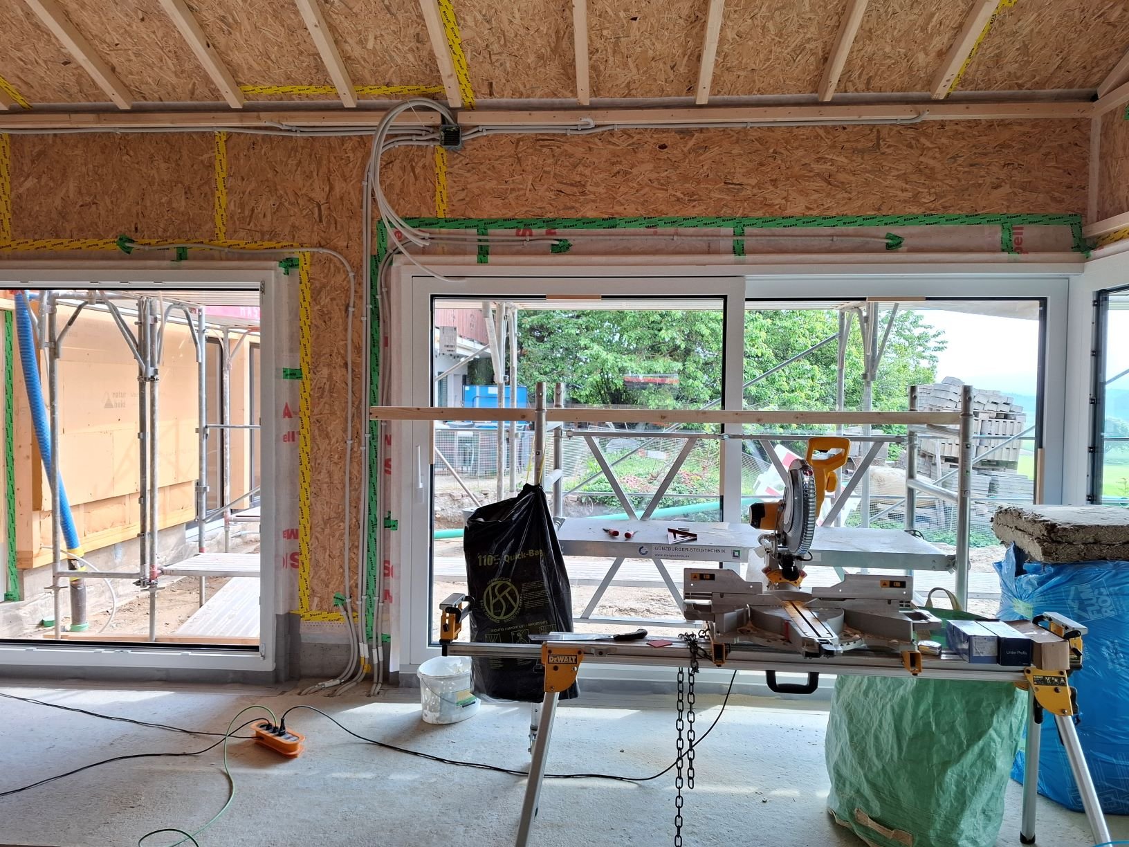 Innenansicht eines Hauses im Rohbau