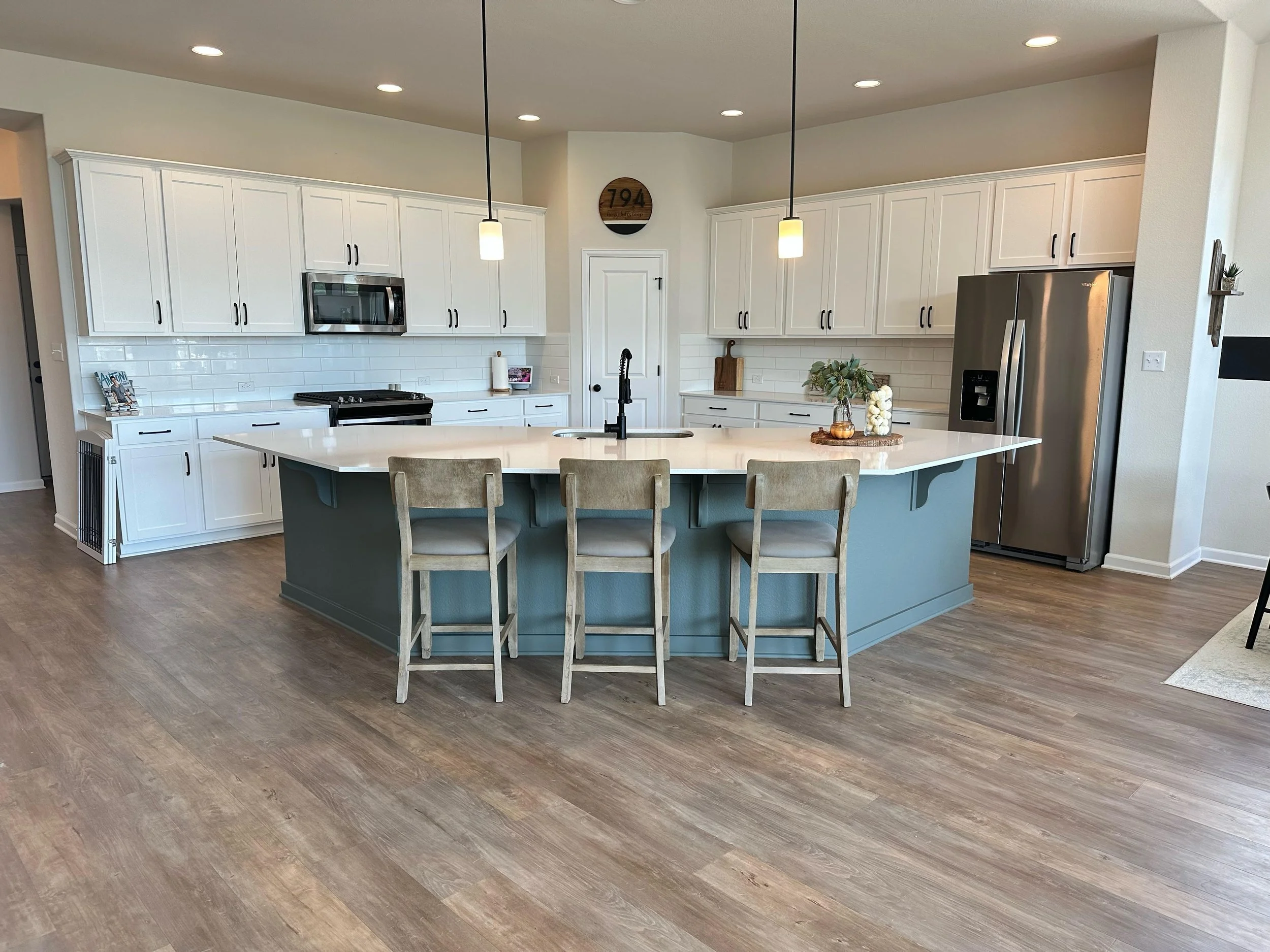 Modern farmhouse kitchen  in Dripping Springs, TX.  Located in the Headwaters.