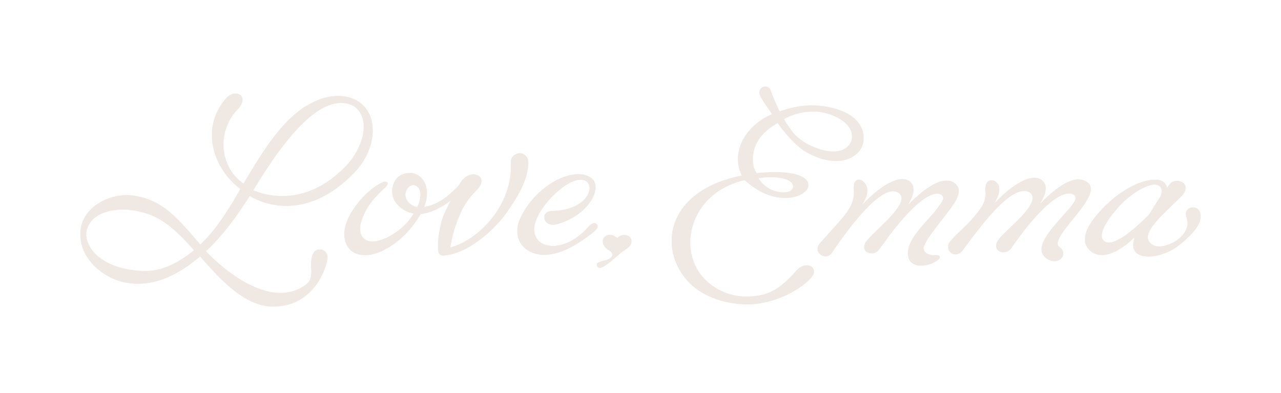 Decorative graphic with the text "Love, Emma" in cursive font