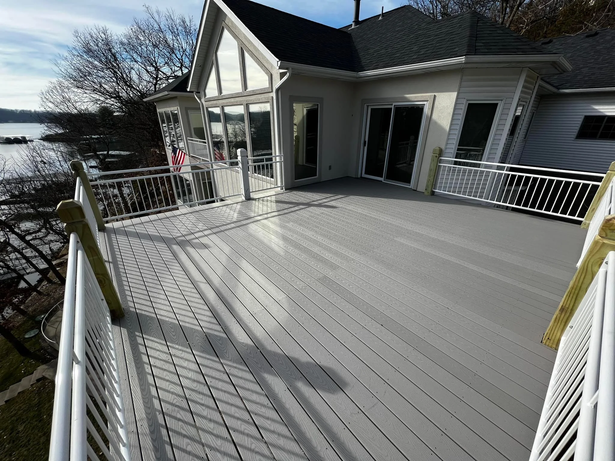 A spacious outdoor deck in Lake Ozark build with care.