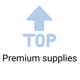 Blue upward arrow with the word 'TOP' underneath