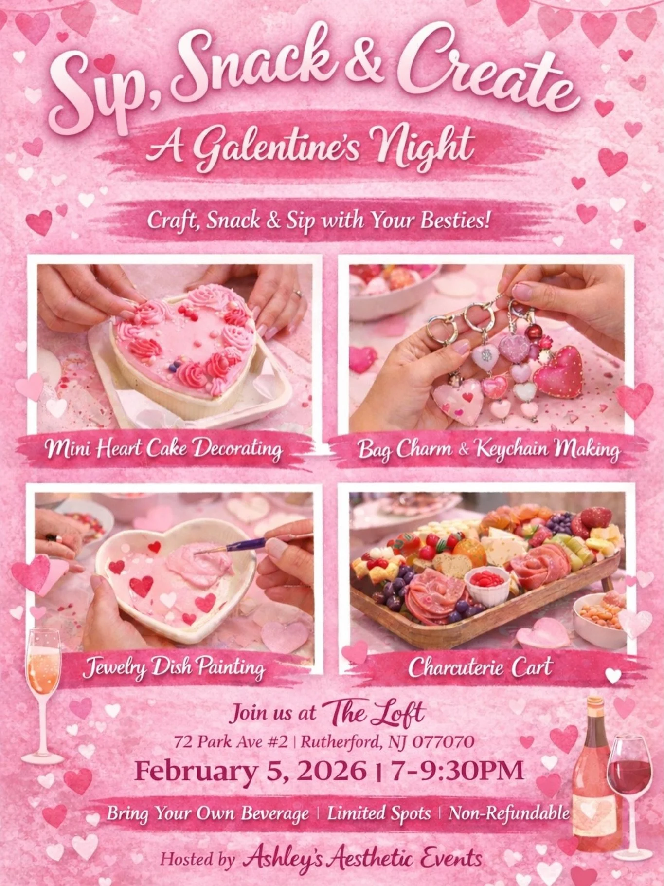 💖✨ Sip, Snack &amp; Create: A Galentine&rsquo;s Night ✨💖

Grab your besties and join us for the ultimate girls&rsquo; night filled with crafting, snacking, and sipping! This cozy Galentine&rsquo;s celebration is all about creativity, good vibes, an