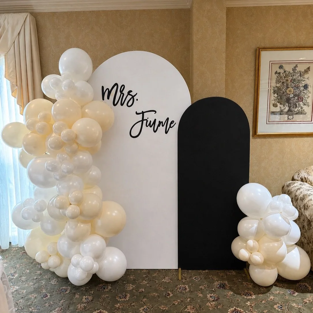 Special Bridal suite set up for my mom 🤍
Ft. Custom backdrop, balloons, &amp; custom embroidered pjs made by me

#bridalsuite #weddingmorning #njeventplanner #eventplanner #partydecorideas