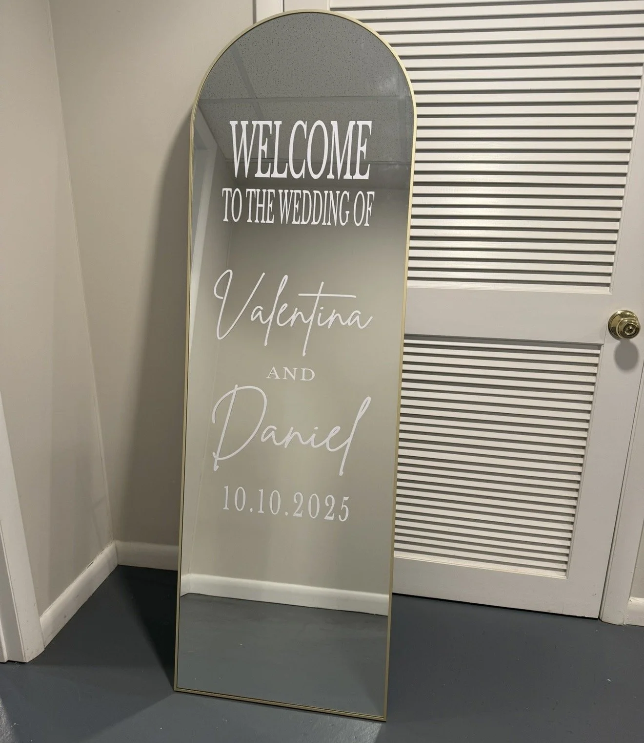 Mirror Welcome Sign