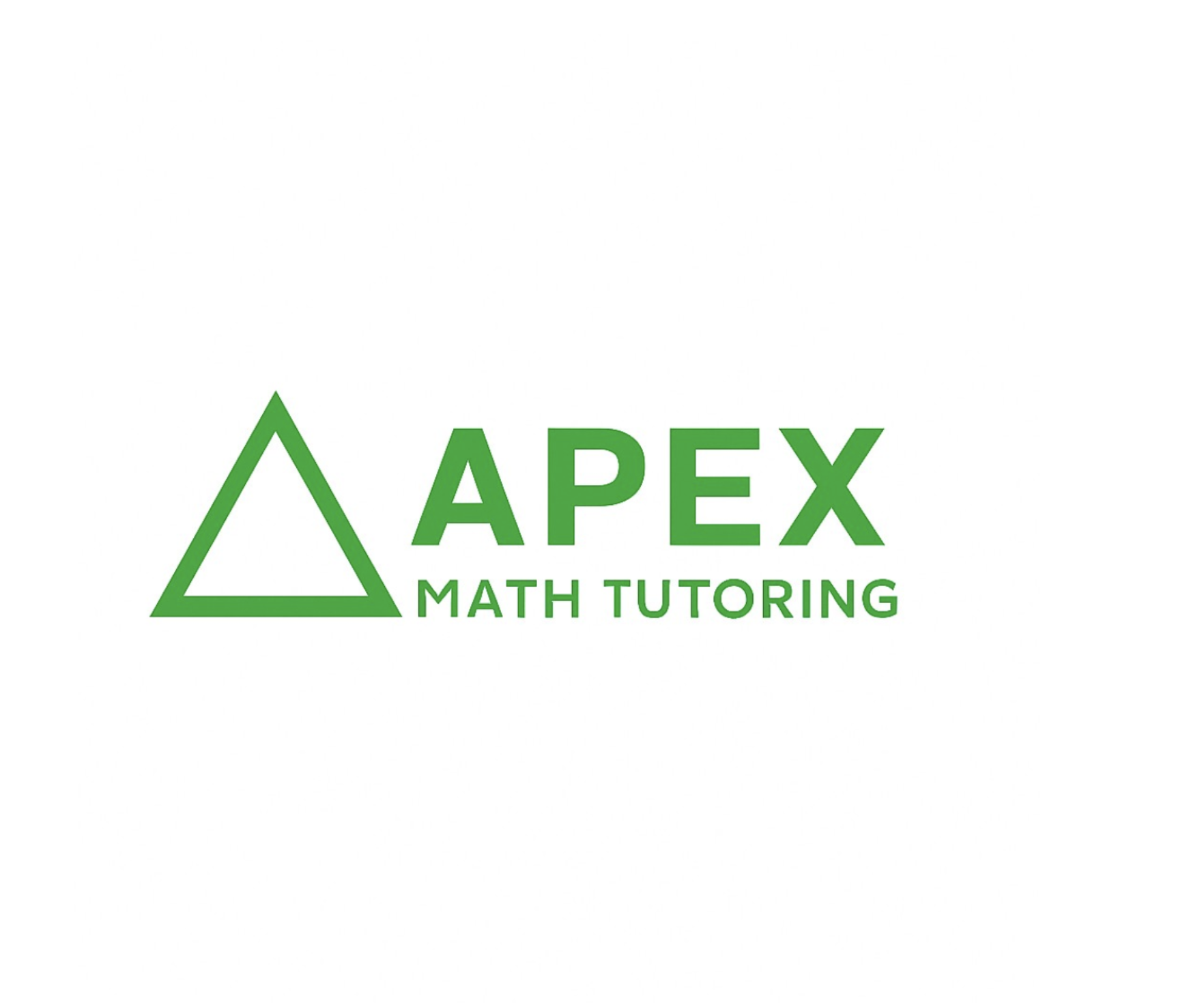Logo for Apex Math Tutoring featuring a green triangle and green text.