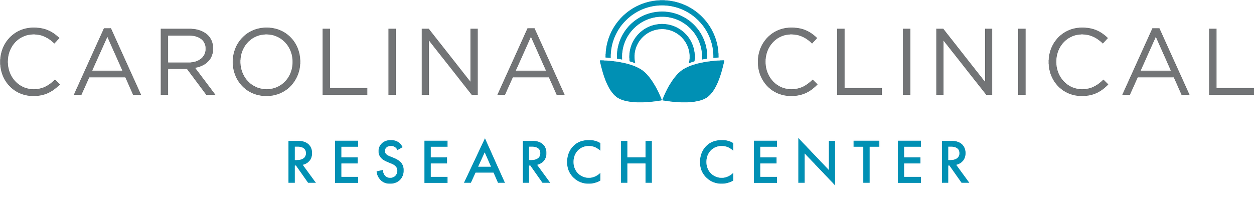 Logo of Carolina Clinical Research Center with stylized rainbow and leaves design.