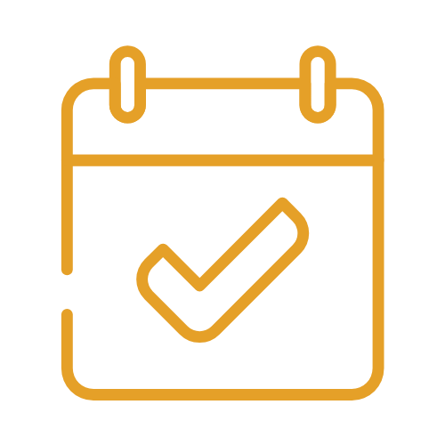 Icon of a calendar with a checkmark
