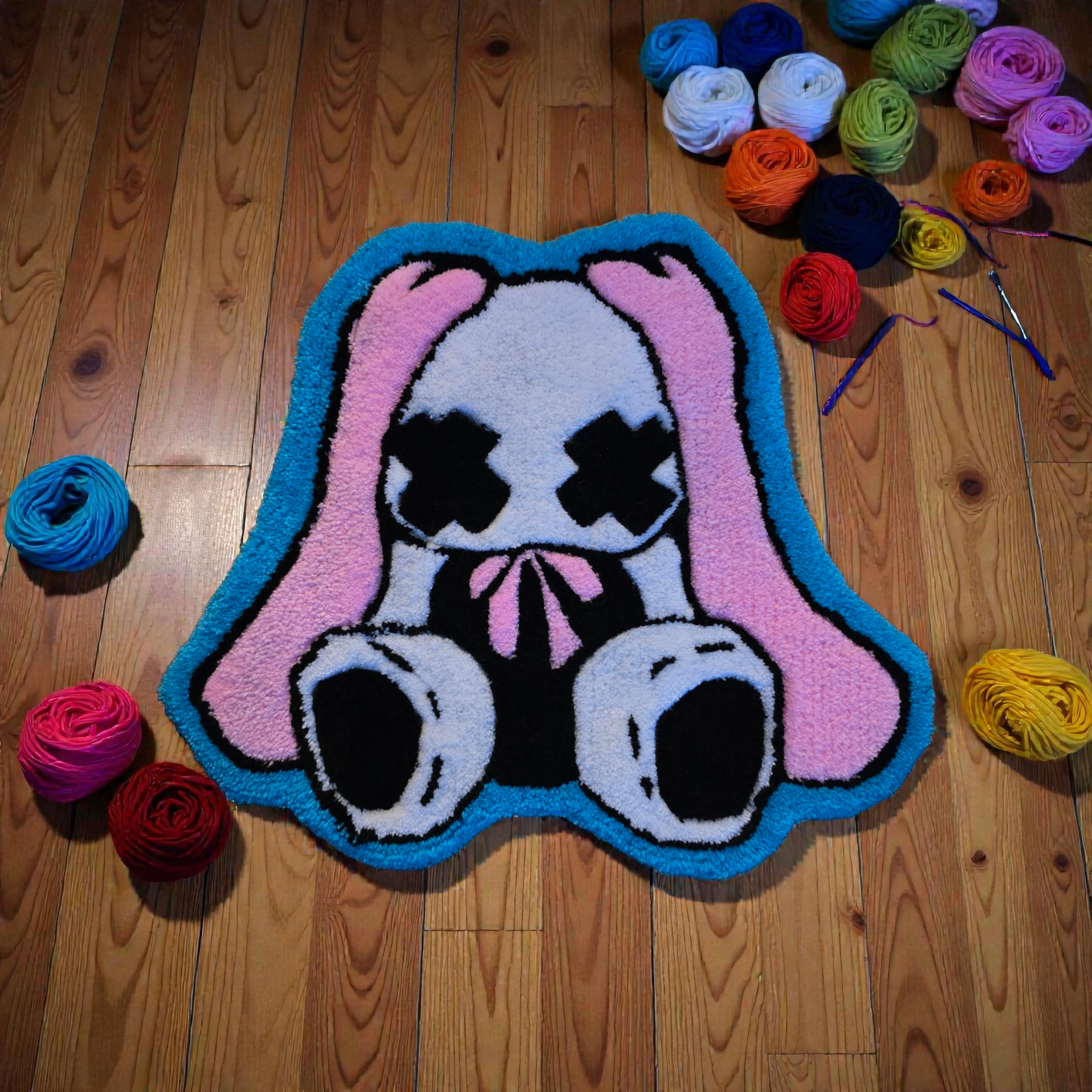 Goth Bunny Tufted Rug