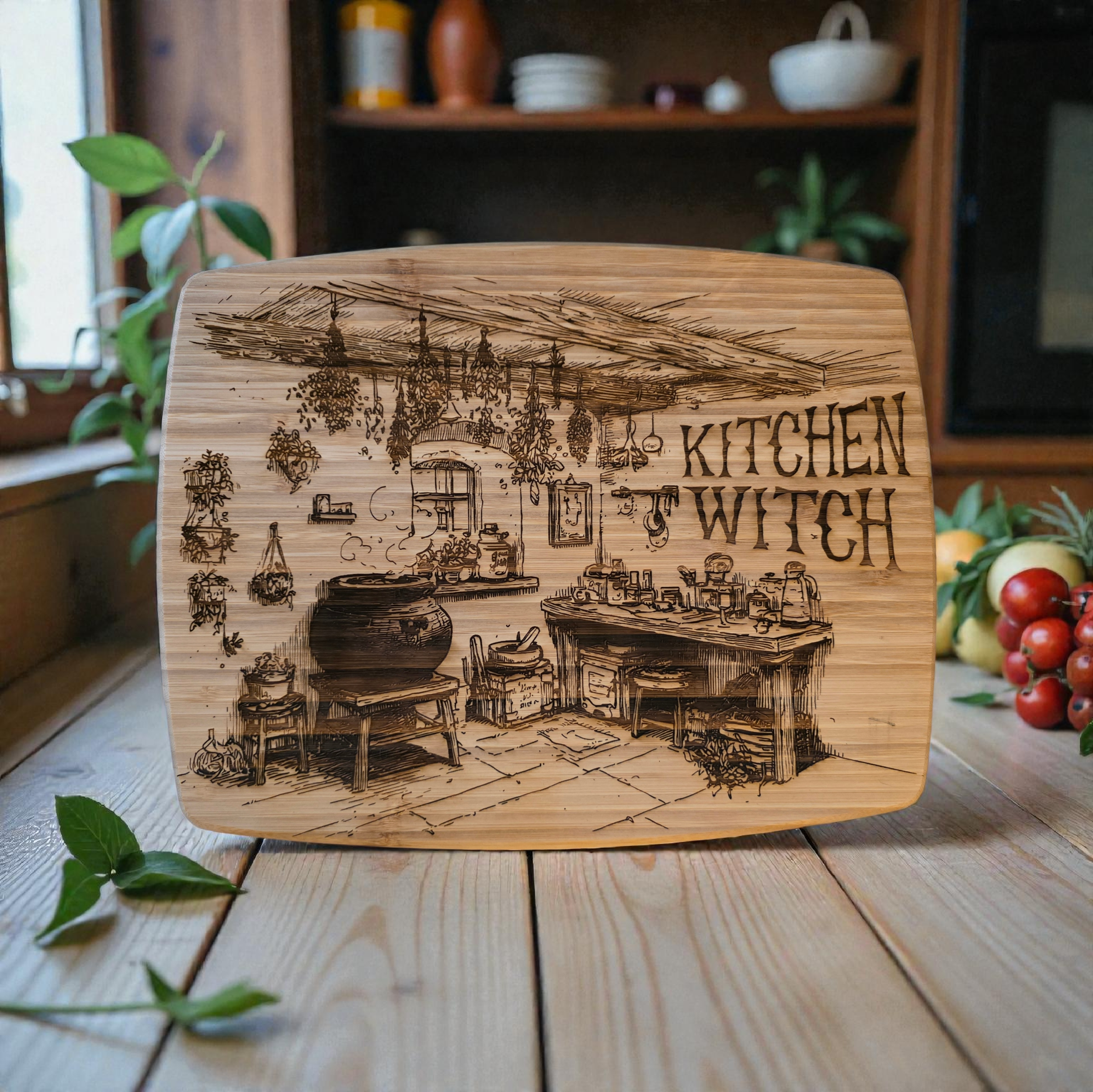 Kitchen Witch Cutting Board Decor