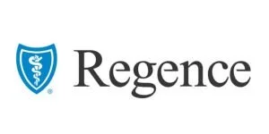 Regence logo featuring a blue shield with a white caduceus symbol alongside the word 'Regence' in black text.