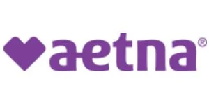 A purple heart logo followed by the word 'aetna' in purple lowercase letters.