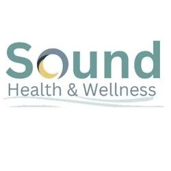 Sound Health & Wellness logo with stylized text and a crescent shape