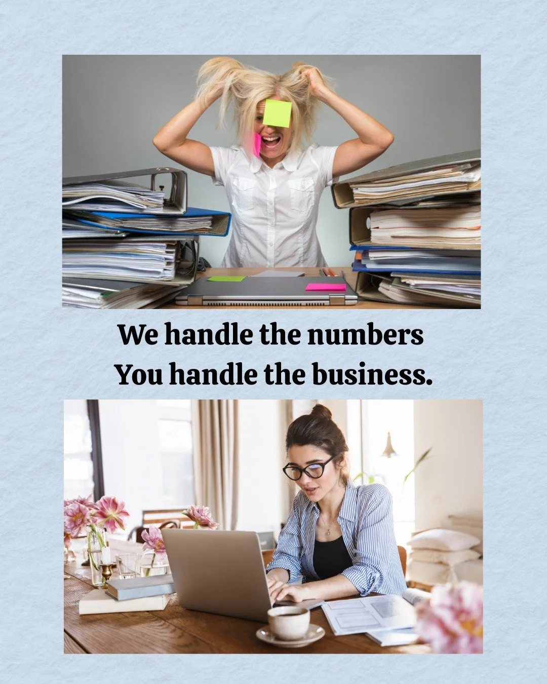 Our mission at Money Matters Bookkeeping is to help you stay financially organized so you can focus on what you love.

Visit www.moneymattersbooks.com to book your free consultation today!