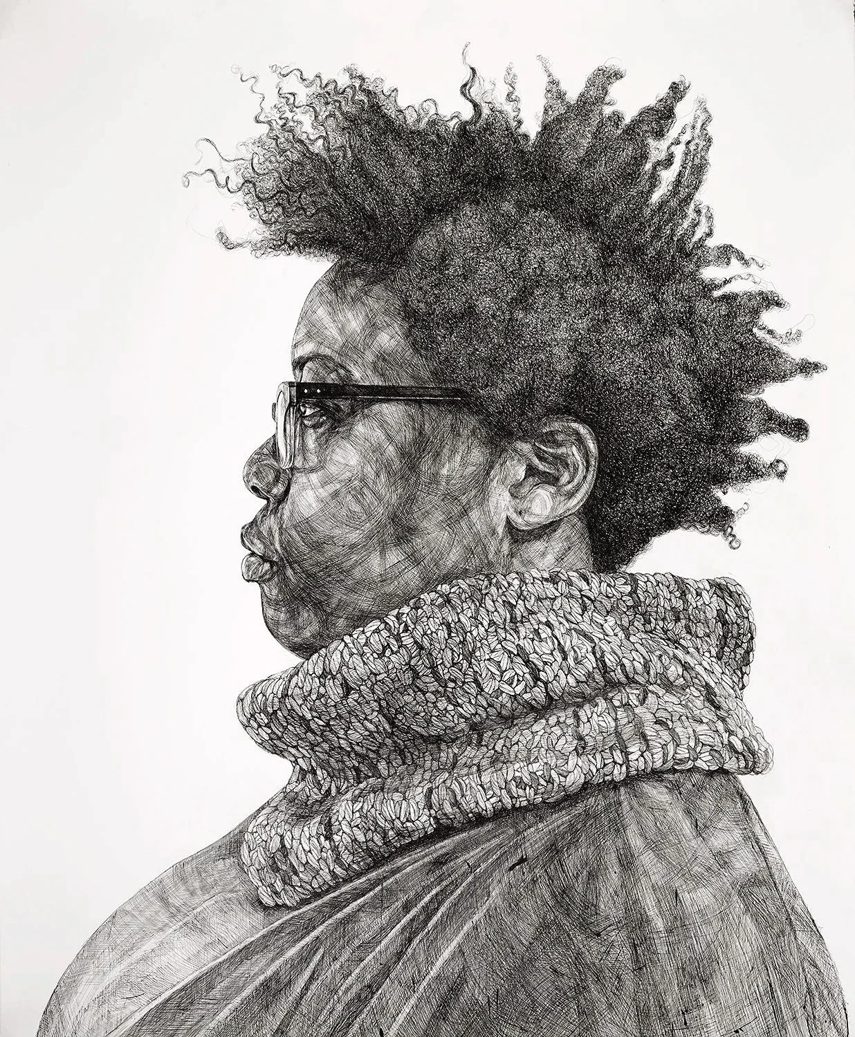 Nyeema (2012) H68"x W56" Sumi ink on Paper