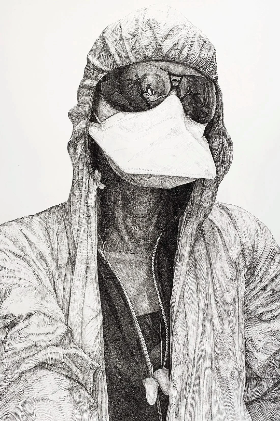 Daffy Duck (2017) H72"x W52" Sumi ink on Paper