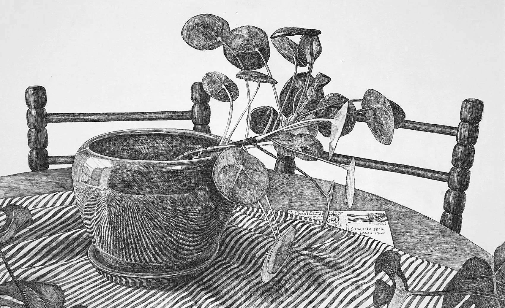 Dear Self (2024) H26"x W40" Sumi ink on Paper